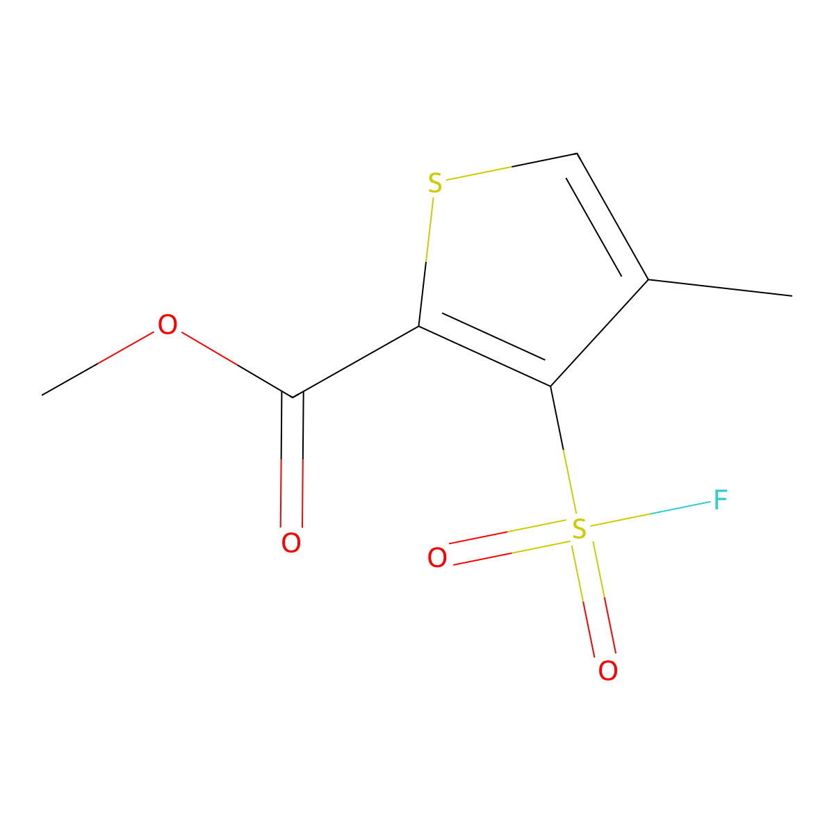 Methyl 3-(fluorosulfonyl)-4-methylthiophene-2-carboxylate molecular structure, CAS 1935253-91-0