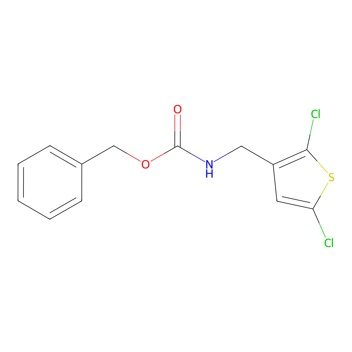 benzyl N-[(2,5-dichlorothiophen-3-yl)methyl]carbamate molecular structure, CAS 1935260-18-6
