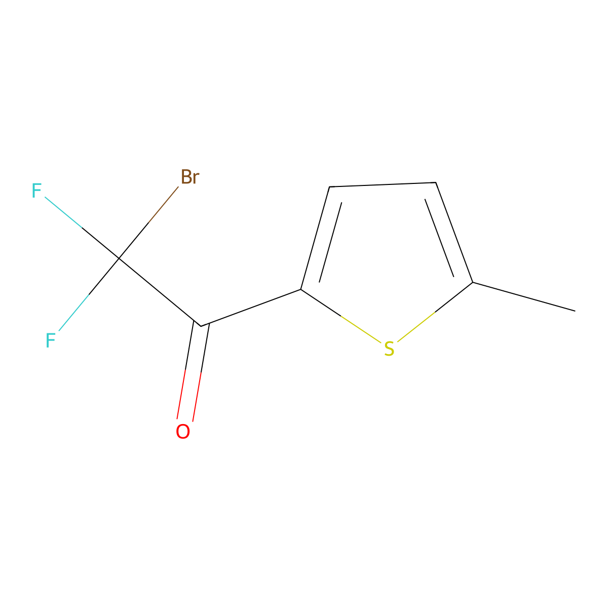 2-Bromo-2,2-difluoro-1-(5-methyl-2-thienyl)ethanone molecular structure, CAS 1935262-21-7