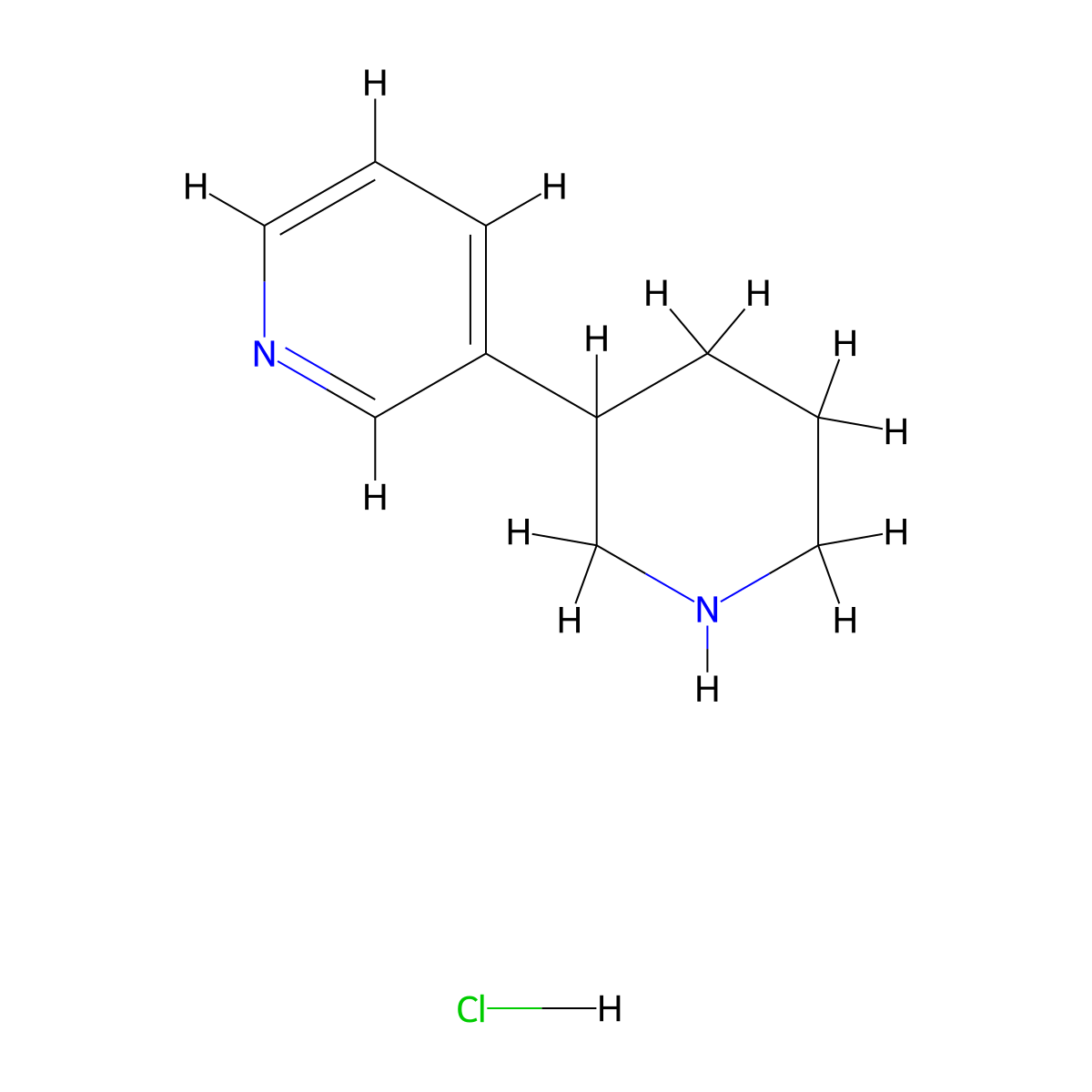 3-(Piperidin-3-yl)pyridine hydrochloride molecular structure, CAS 1935262-53-5
