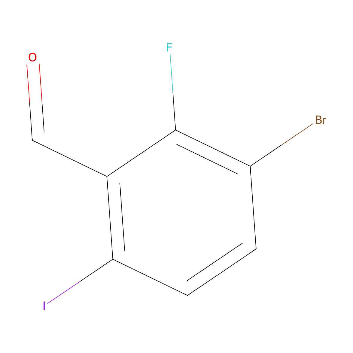 3-Bromo-2-fluoro-6-iodobenzaldehyde molecular structure, CAS 1935263-17-4