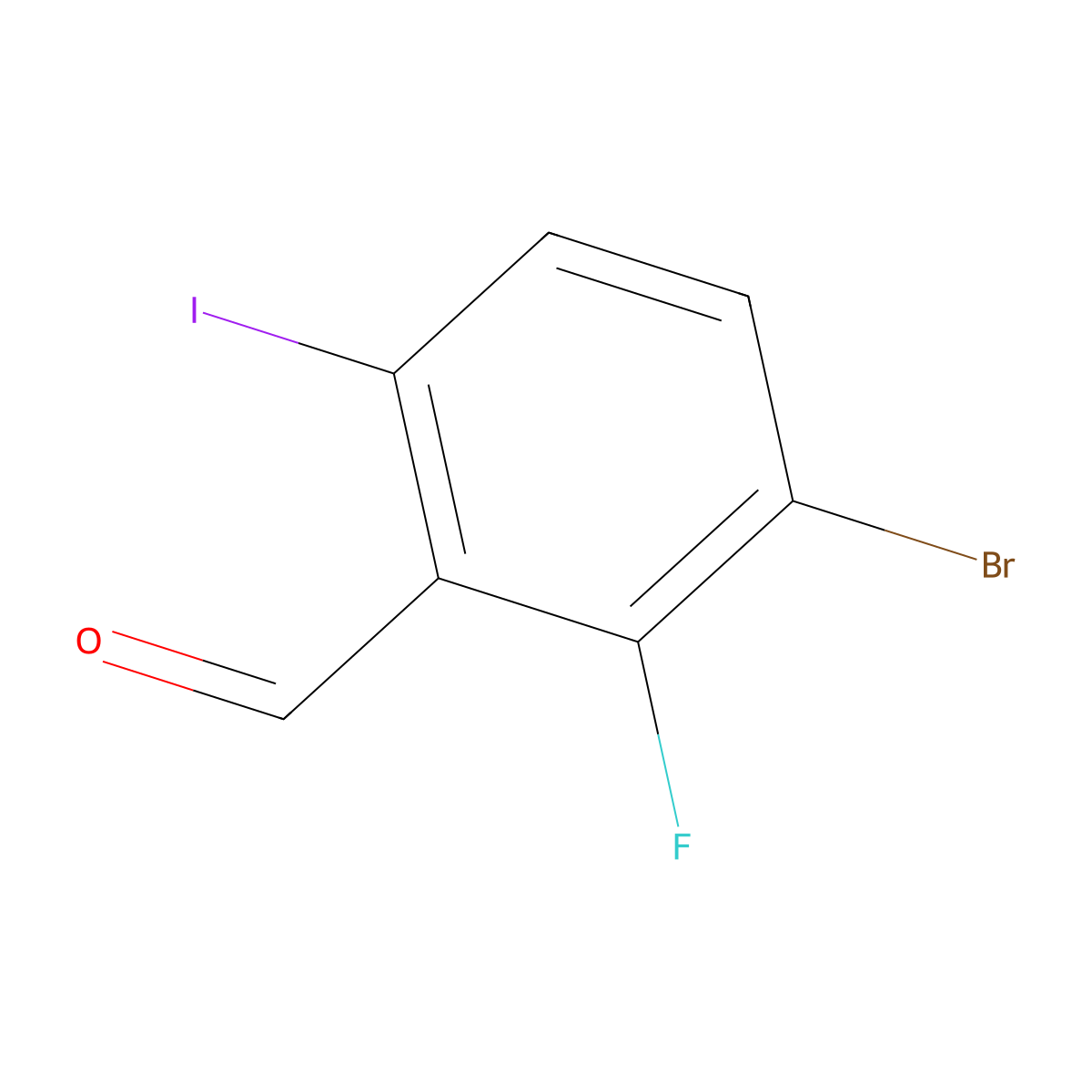 3-Bromo-2-fluoro-6-iodobenzaldehyde molecular structure, CAS 1935263-17-4