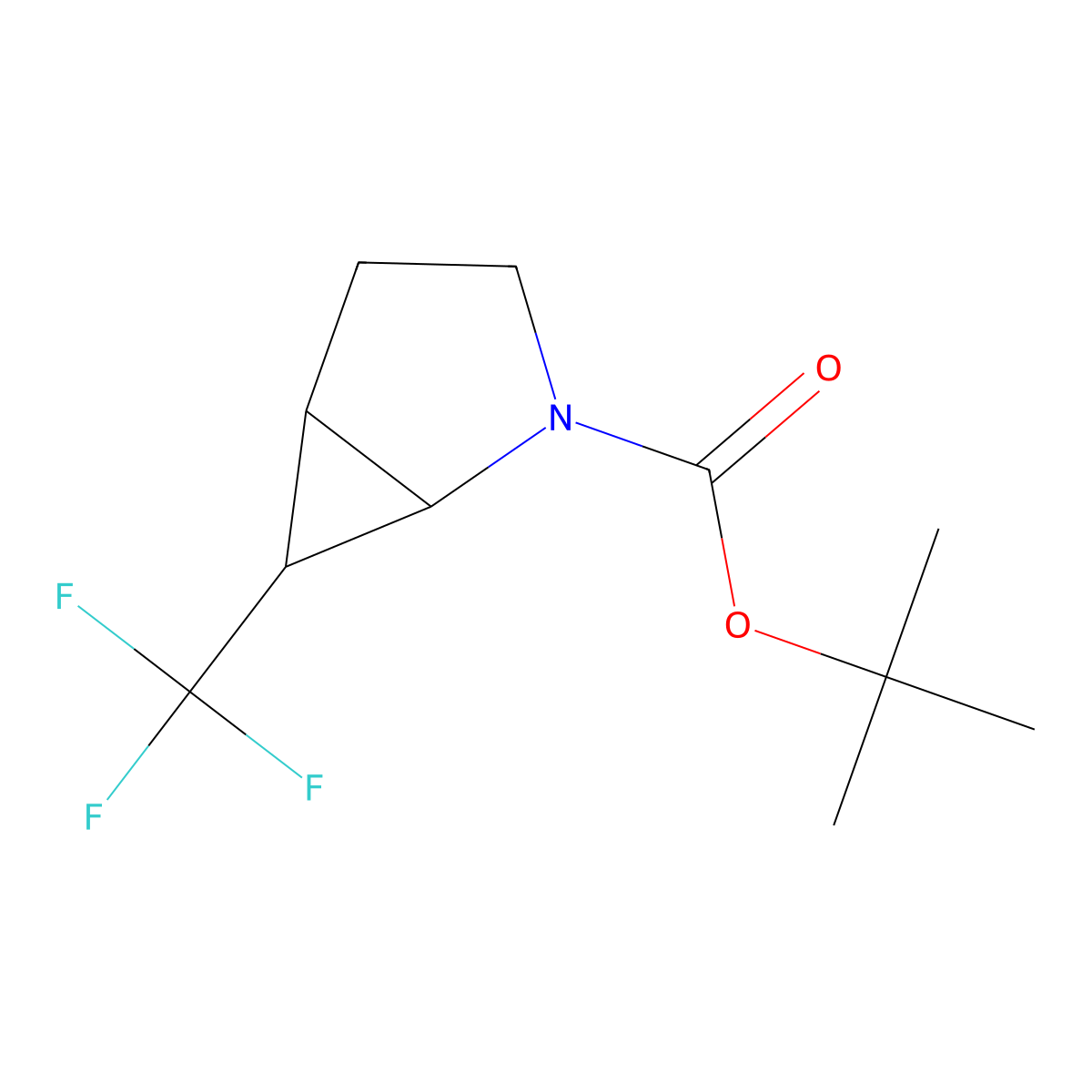 Tert-butyl 6-(trifluoromethyl)-2-azabicyclo[3.1.0]hexane-2-carboxylate molecular structure, CAS 1935266-44-6