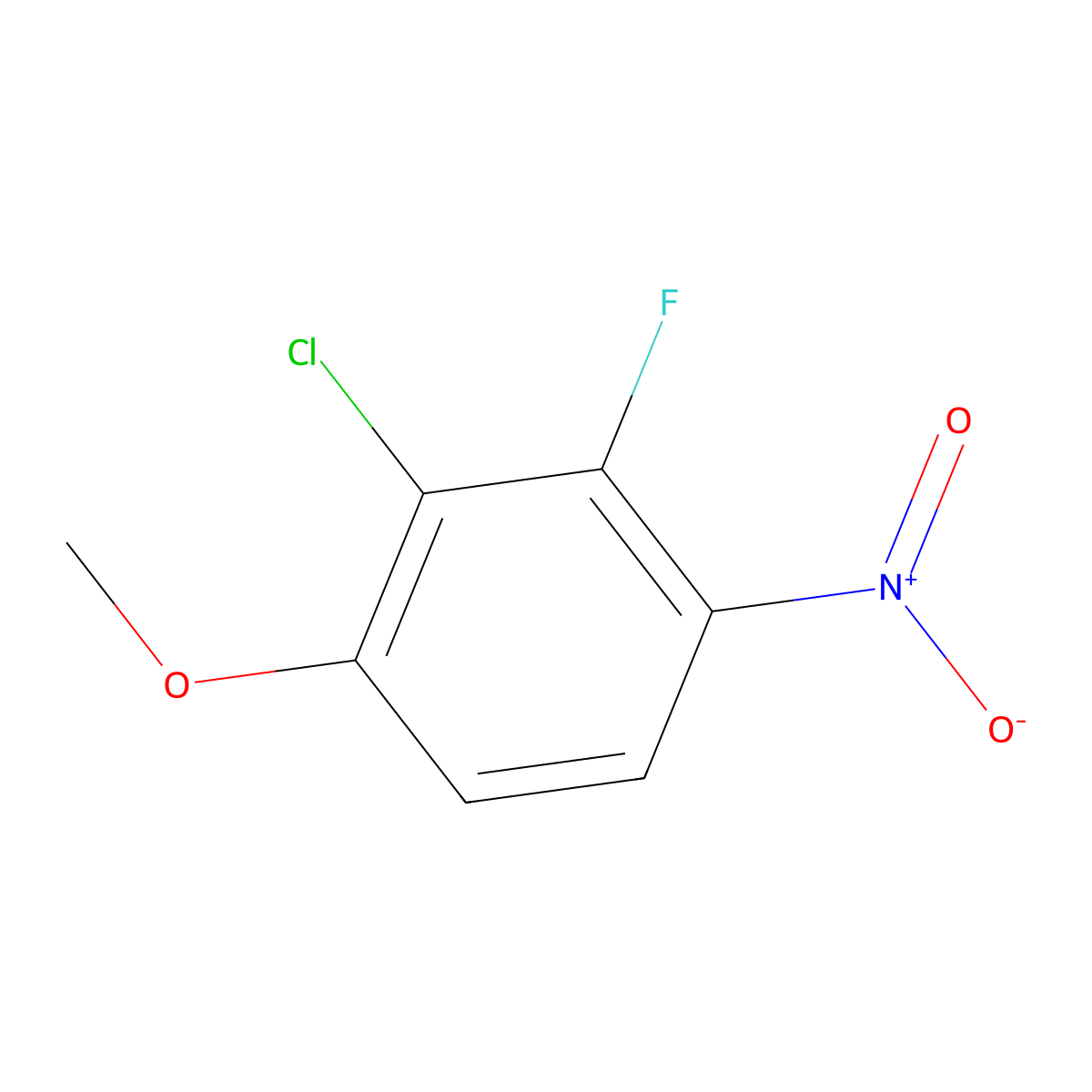 2-Chloro-3-fluoro-1-methoxy-4-nitrobenzene molecular structure, CAS 1935267-43-8