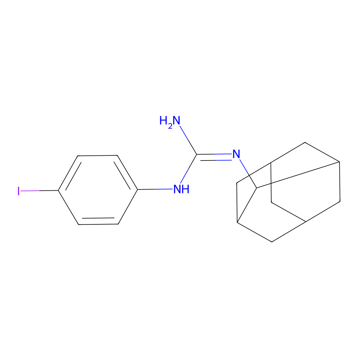 1-(4-Iodophenyl)-3-(2-adamantyl)guanidine molecular structure, CAS 193527-91-2
