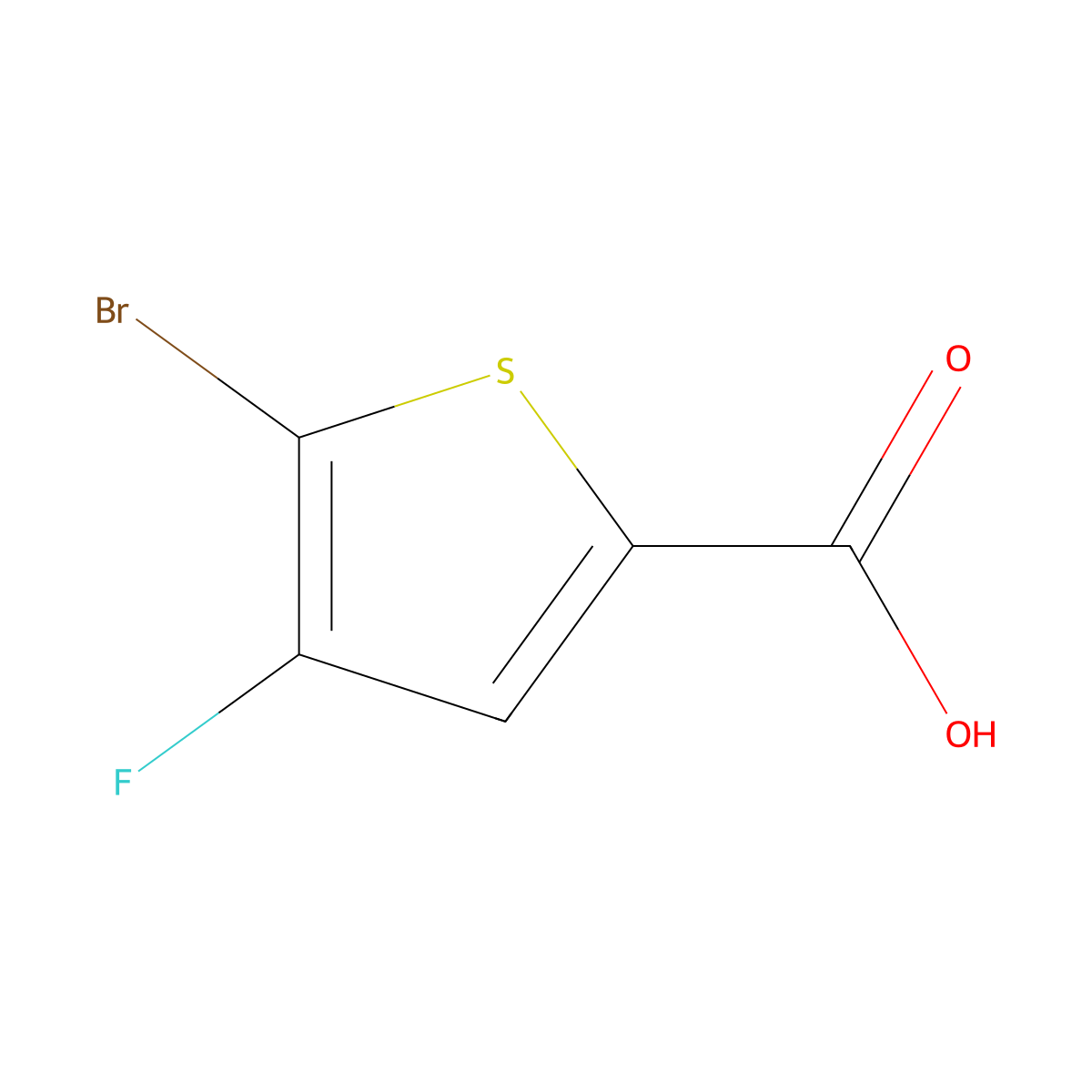 5-Bromo-4-fluorothiophene-2-carboxylic acid molecular structure, CAS 1935274-26-2