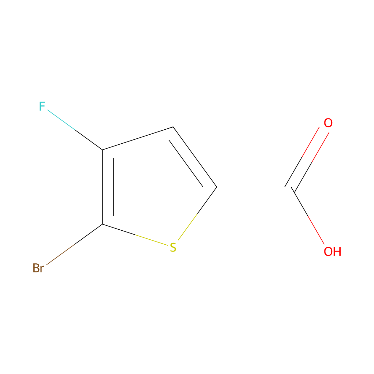 5-Bromo-4-fluorothiophene-2-carboxylic acid molecular structure, CAS 1935274-26-2