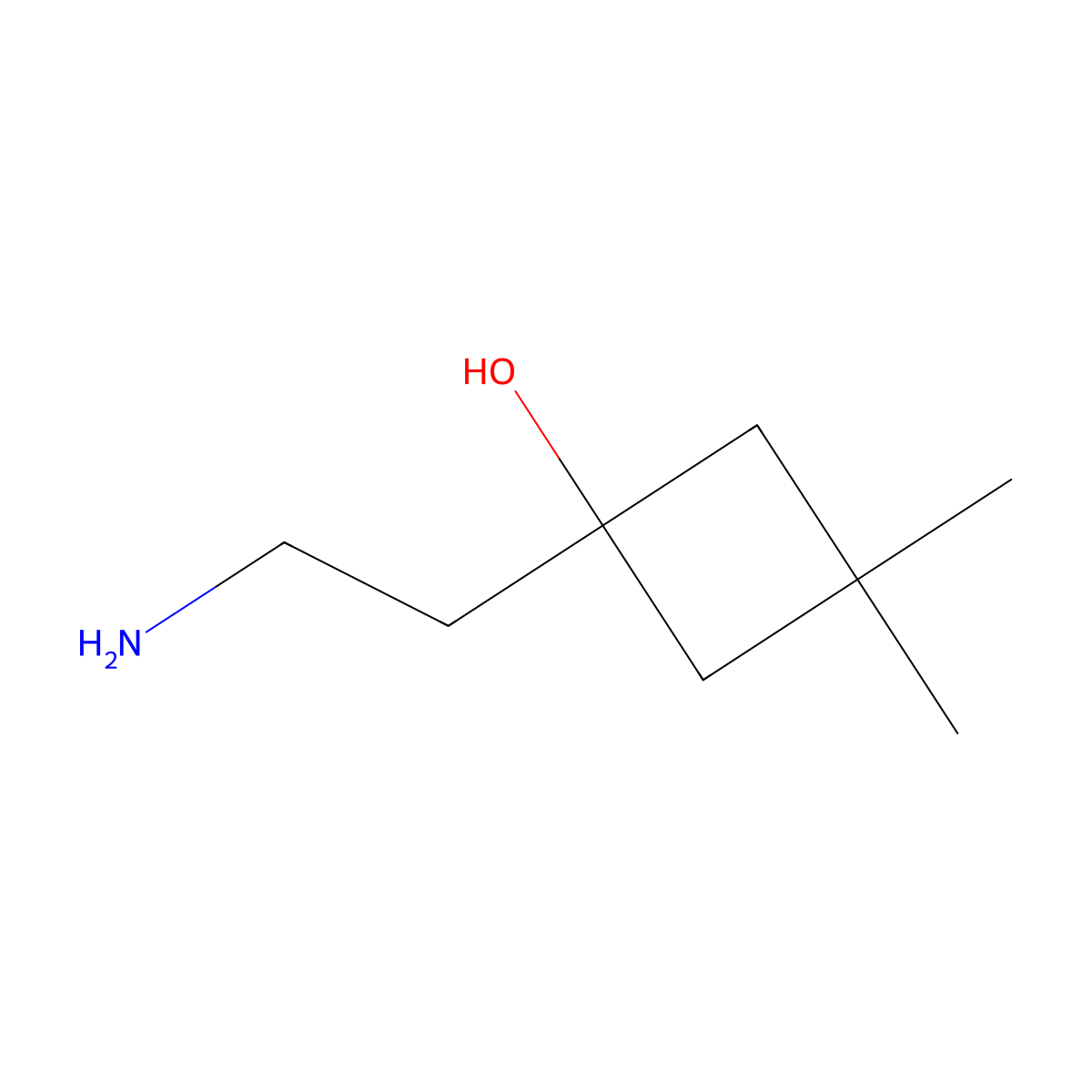 1-(2-Aminoethyl)-3,3-dimethylcyclobutan-1-ol molecular structure, CAS 1935275-69-6