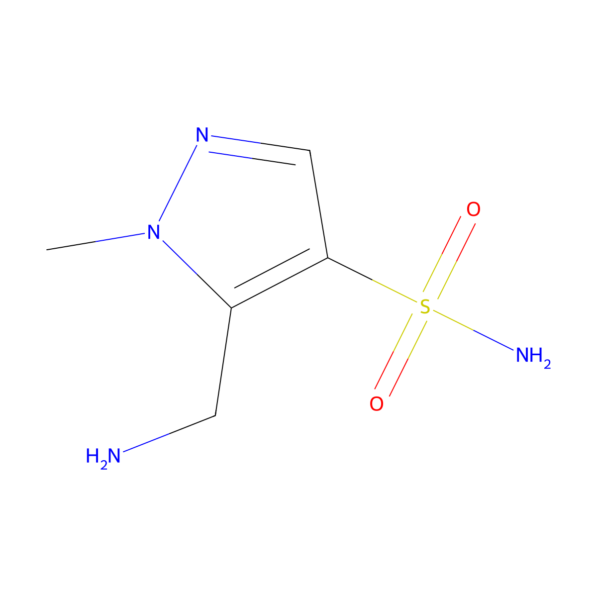 5-(aminomethyl)-1-methyl-1H-pyrazole-4-sulfonamide molecular structure, CAS 1935276-95-1