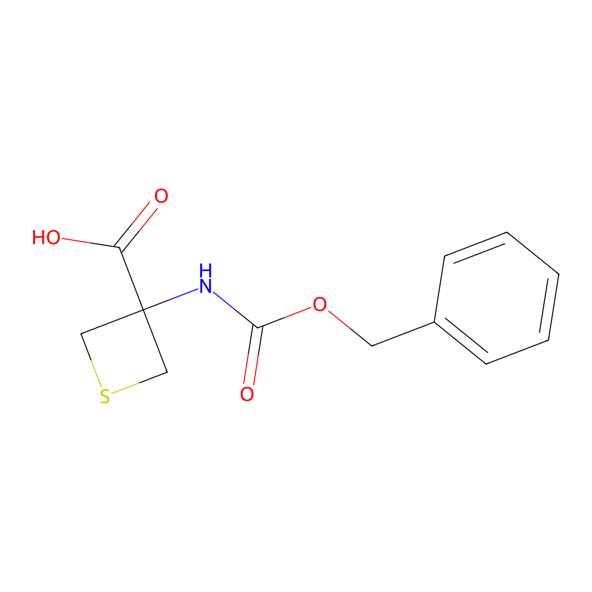3-{[(Benzyloxy)carbonyl]amino}thietane-3-carboxylic acid molecular structure, CAS 1935281-70-1
