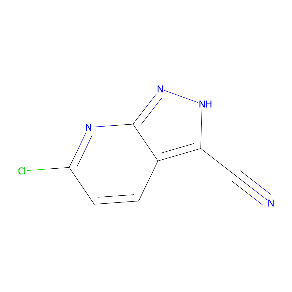 6-chloro-1H-pyrazolo[3,4-b]pyridine-3-carbonitrile molecular structure, CAS 1935287-10-7