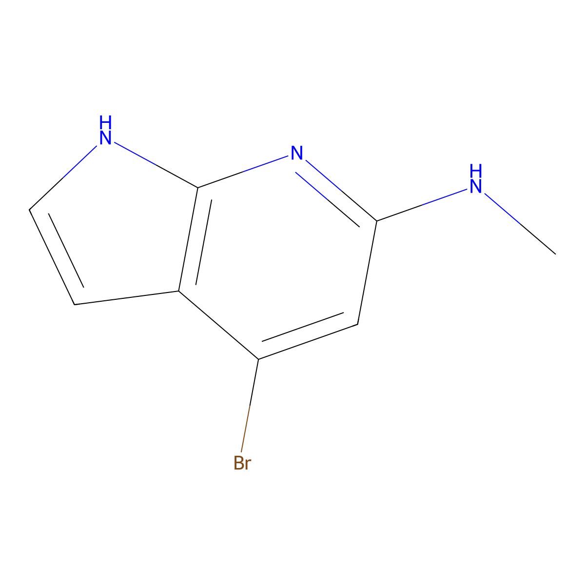 4-bromo-N-methyl-1H-pyrrolo[2,3-b]pyridin-6-amine molecular structure, CAS 1935288-47-3