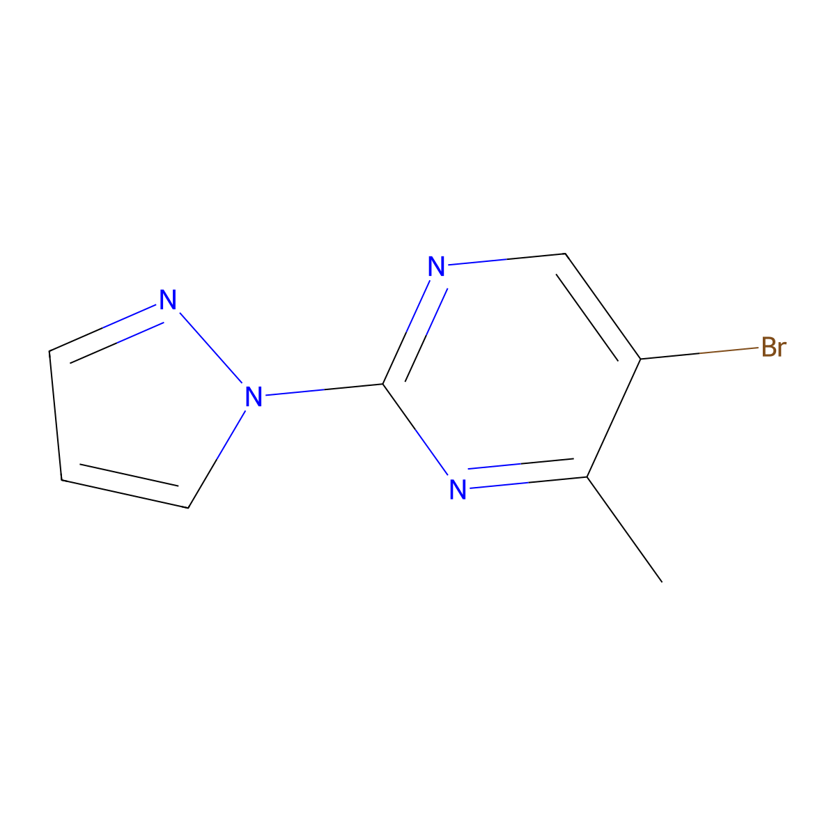 5-bromo-4-methyl-2-(1H-pyrazol-1-yl)pyrimidine molecular structure, CAS 1935295-69-4
