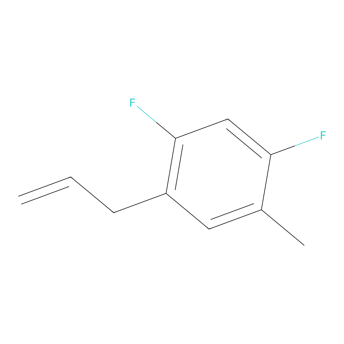 1,5-Difluoro-2-methyl-4-(prop-2-en-1-yl)benzene molecular structure, CAS 1935302-70-7