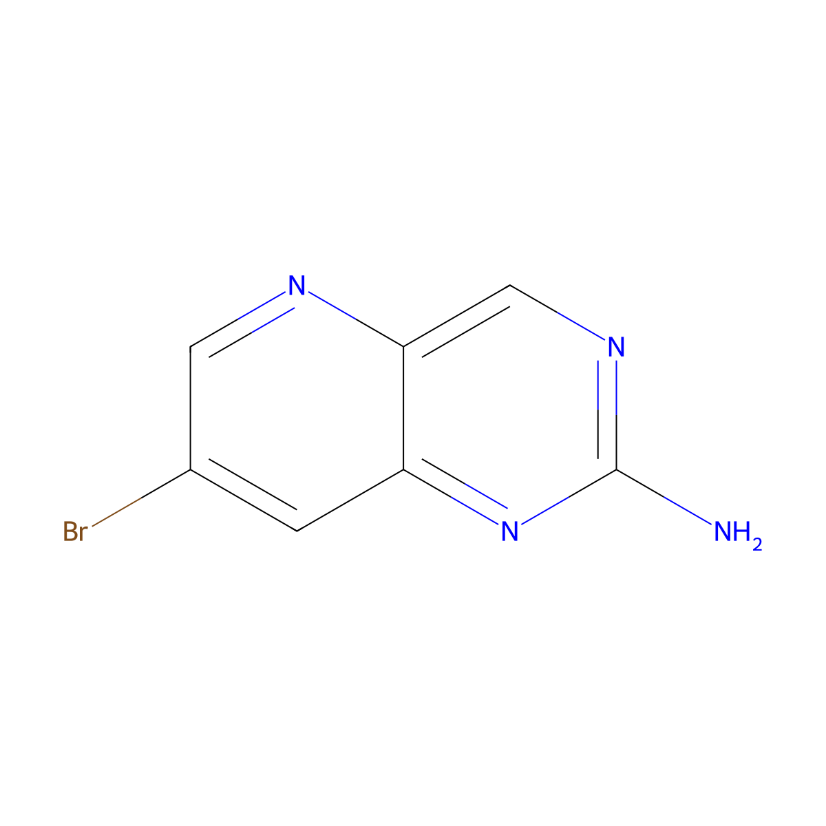 7-Bromopyrido[3,2-d]pyrimidin-2-amine molecular structure, CAS 1935306-50-5