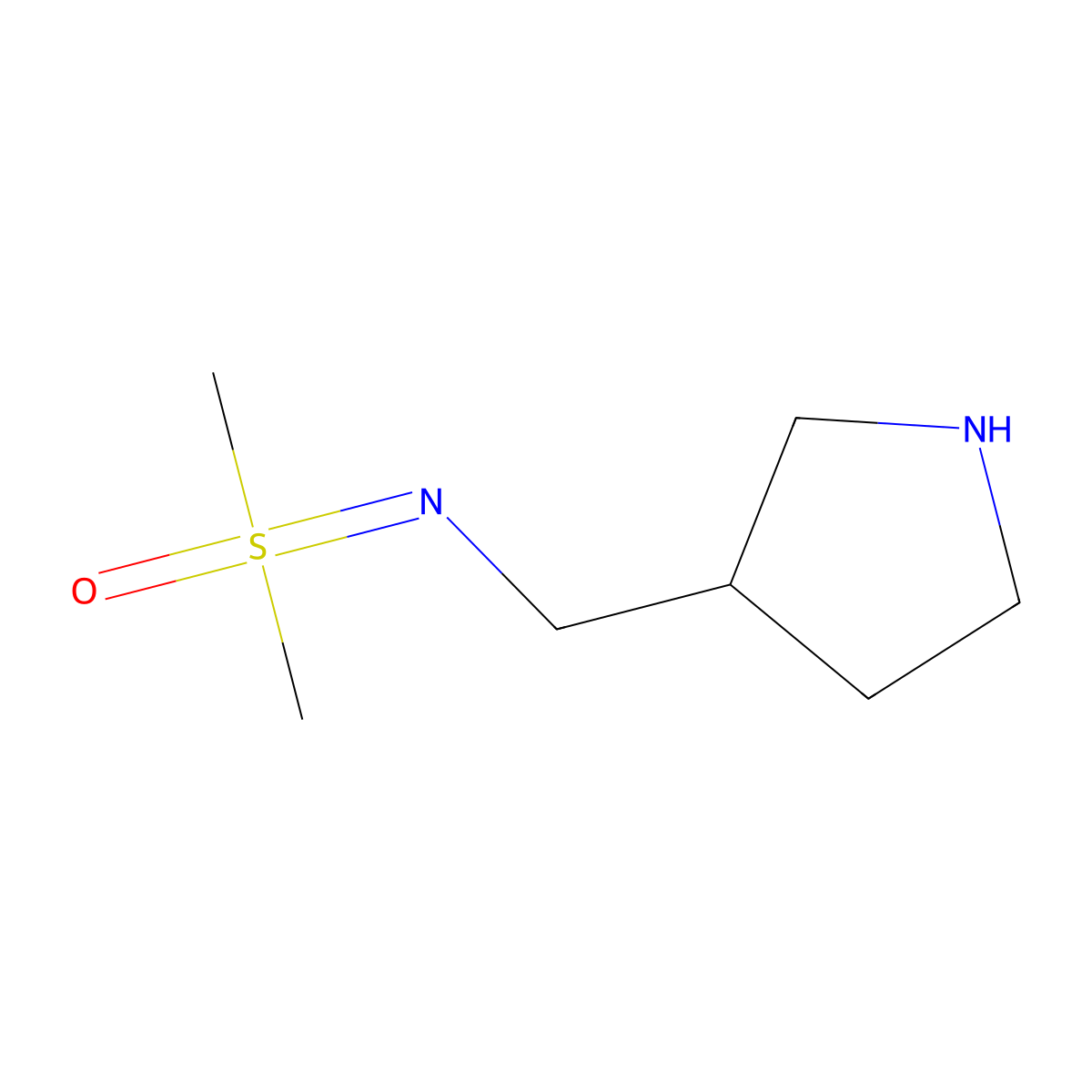 Dimethyl({[(pyrrolidin-3-yl)methyl]imino})-lambda6-sulfanone molecular structure, CAS 1935312-73-4