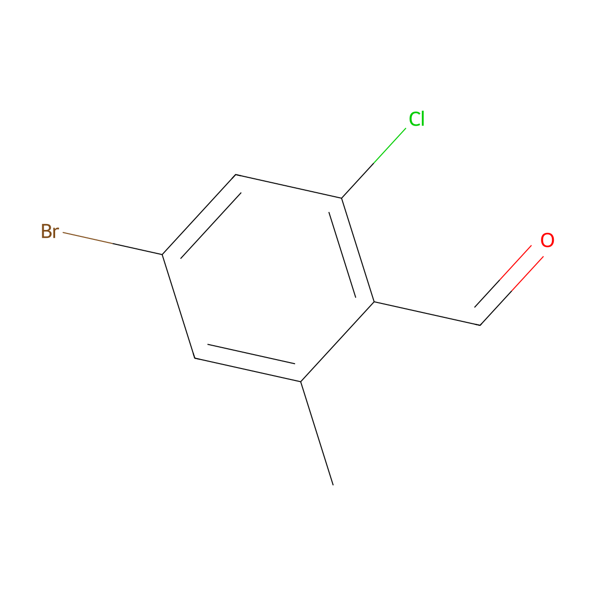 4-Bromo-2-chloro-6-methylbenzaldehyde molecular structure, CAS 1935316-95-2