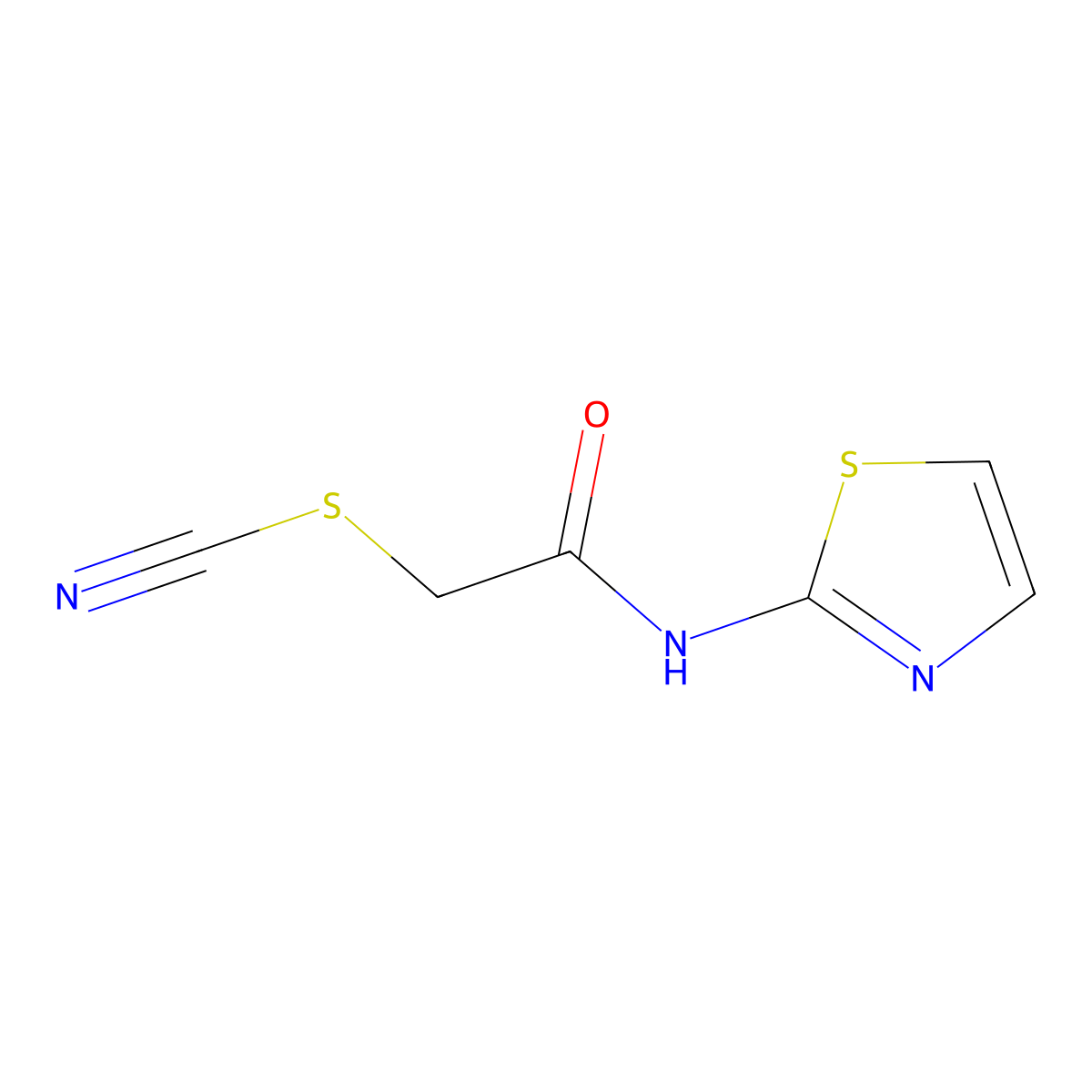 2-Oxo-2-(1,3-thiazol-2-ylamino)ethyl thiocyanate molecular structure, CAS 1935318-43-6