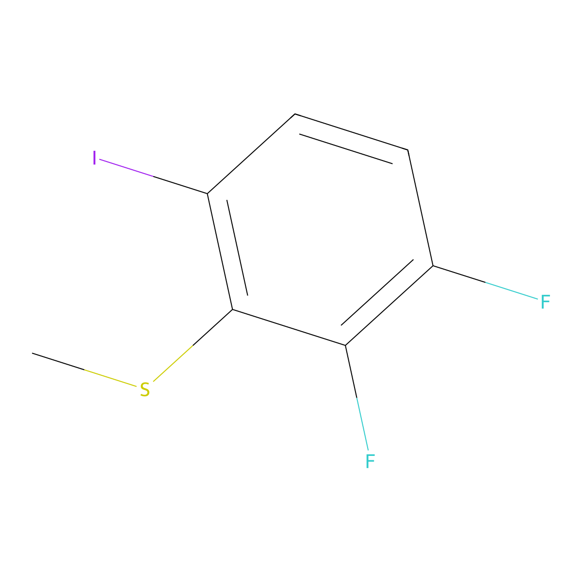 (2,3-Difluoro-6-iodophenyl)(methyl)sulfane molecular structure, CAS 1935320-38-9