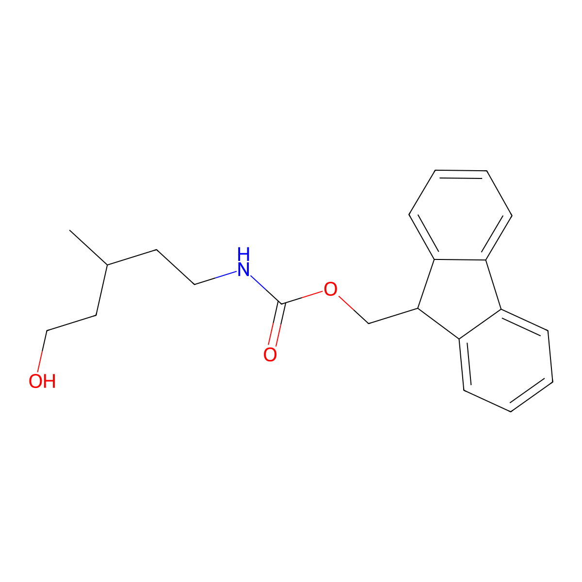 (9H-fluoren-9-yl)methyl N-(5-hydroxy-3-methylpentyl)carbamate molecular structure, CAS 1935324-31-4