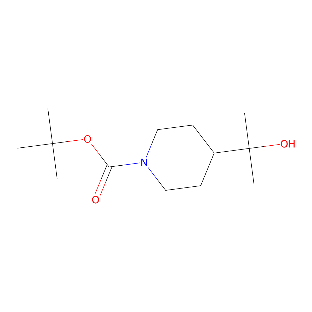 tert-Butyl 4-(2-hydroxypropan-2-yl)piperidine-1-carboxylate molecular structure, CAS 1935325-64-6