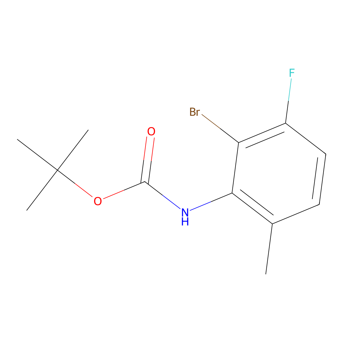 tert-butyl N-(2-bromo-3-fluoro-6-methylphenyl)carbamate molecular structure, CAS 1935325-76-0