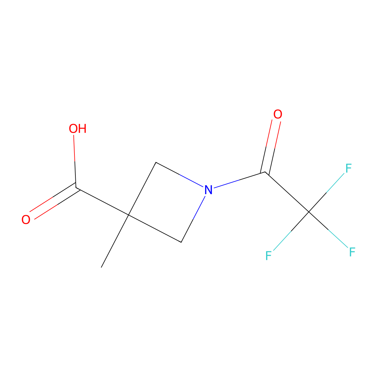 3-Methyl-1-(trifluoroacetyl)azetidine-3-carboxylic acid molecular structure, CAS 1935326-49-0