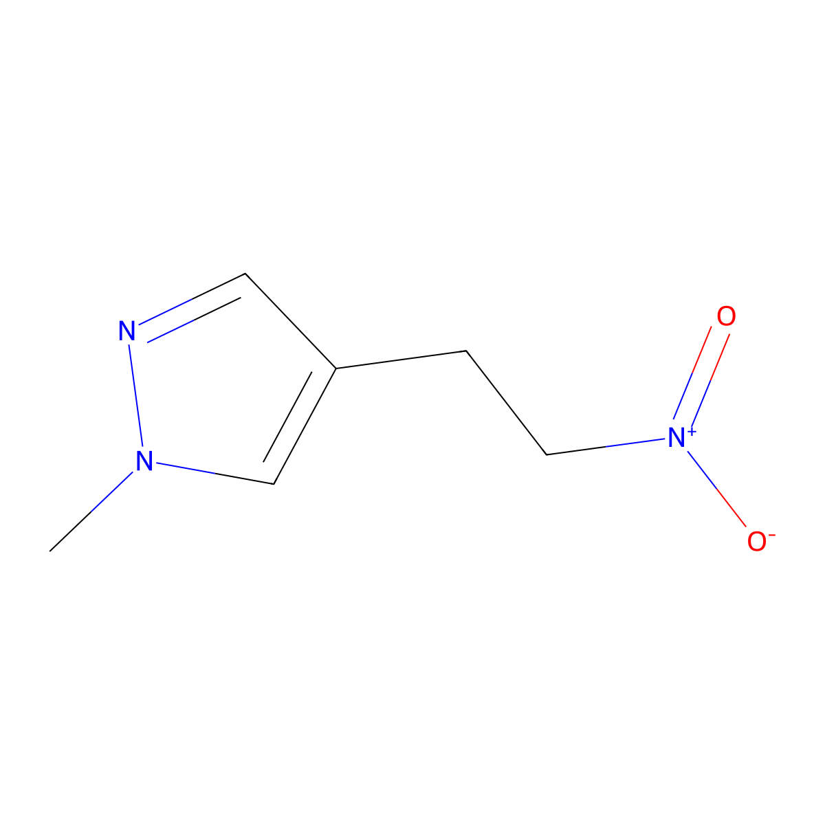 1-methyl-4-(2-nitroethyl)-1H-pyrazole molecular structure, CAS 1935327-00-6
