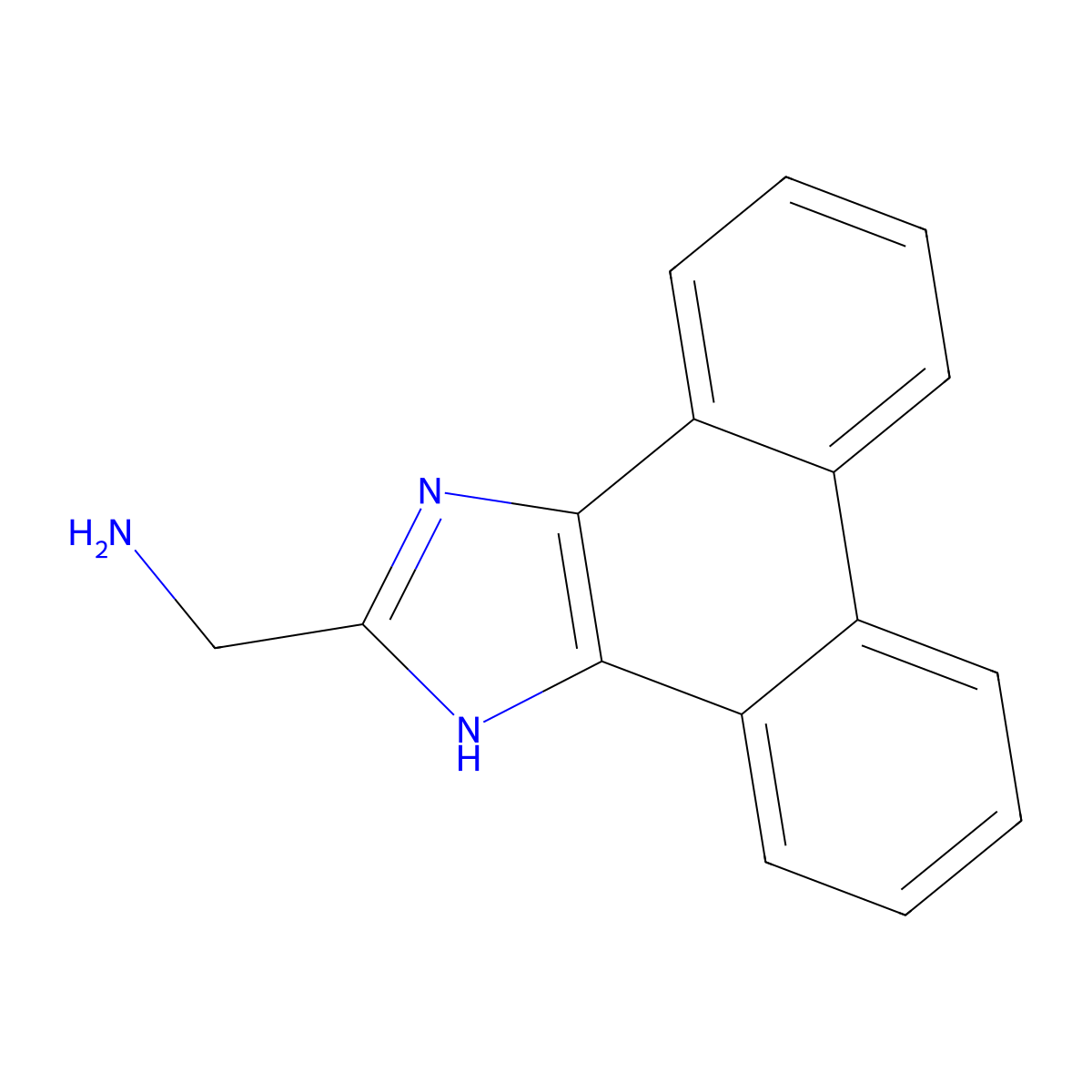 1-(1H-phenanthro(9,10-d)imidazol-2-yl)methanamine molecular structure, CAS 193533-48-1
