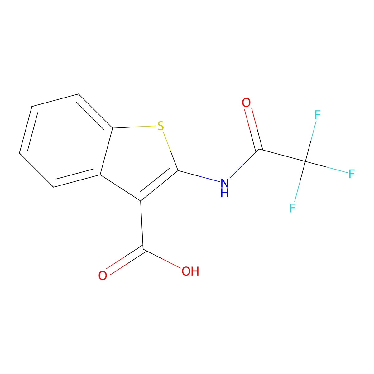 2-(Trifluoroacetamido)-1-benzothiophene-3-carboxylic acid molecular structure, CAS 1935332-24-3