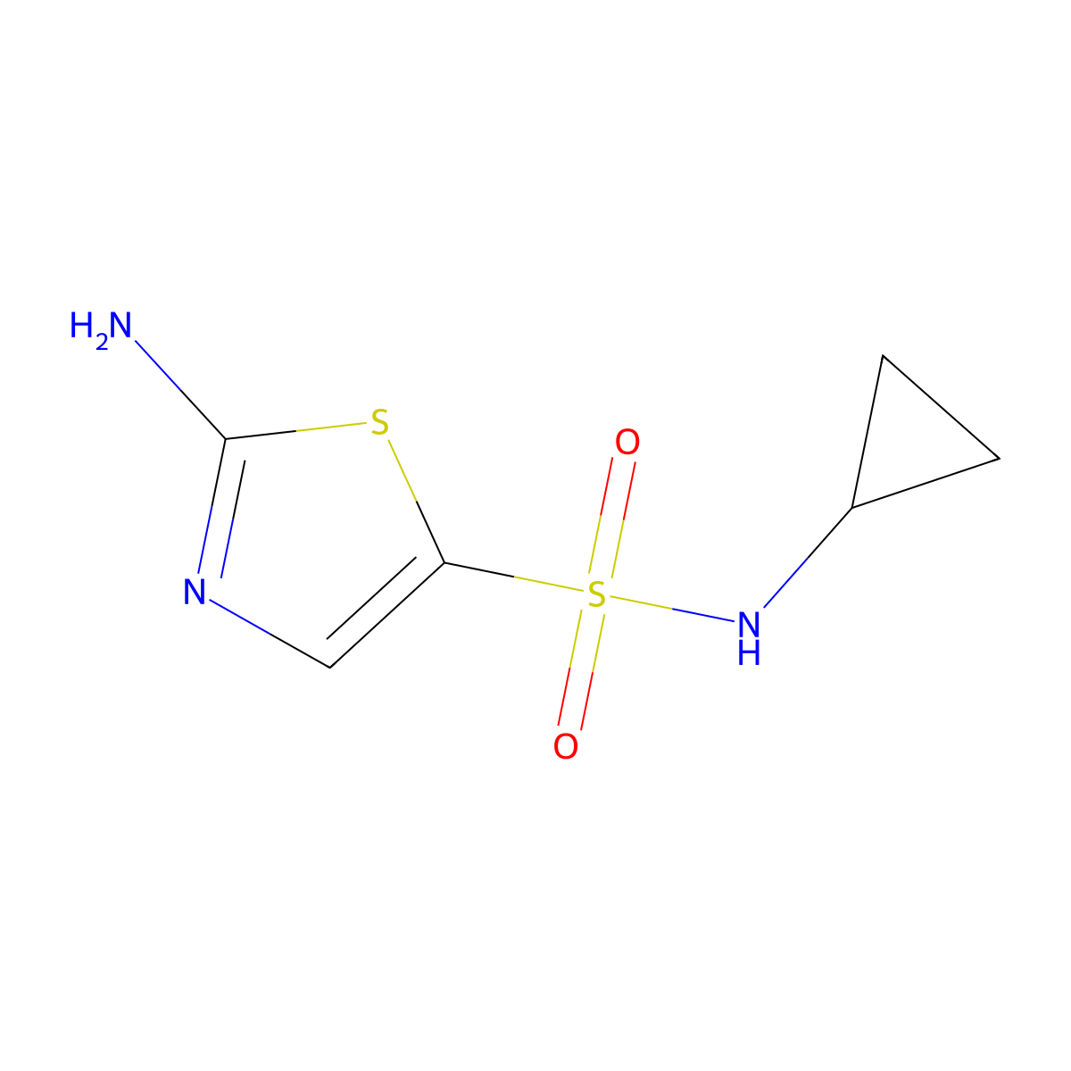 2-amino-N-cyclopropylthiazole-5-sulfonamide molecular structure, CAS 1935338-76-3