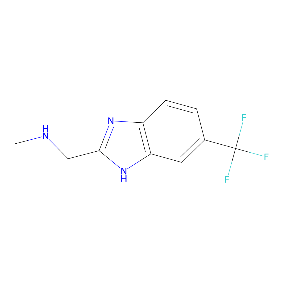 1H-Benzimidazole-2-methanamine, N-methyl-6-(trifluoromethyl)- molecular structure, CAS 193534-29-1