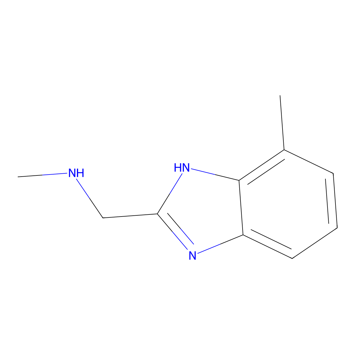 n-Methyl-1-(7-methyl-1h-benzimidazol-2-yl)methanamine molecular structure, CAS 193534-35-9