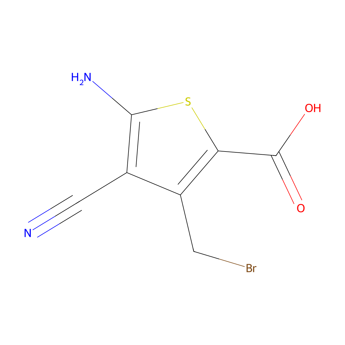 5-Amino-3-(bromomethyl)-4-cyanothiophene-2-carboxylic acid molecular structure, CAS 1935341-05-1