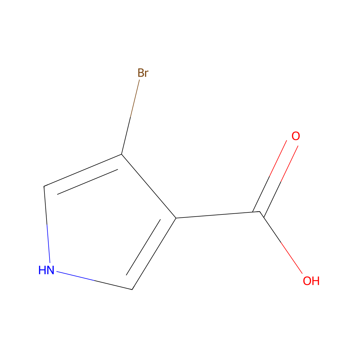 4-bromo-1H-pyrrole-3-carboxylic acid molecular structure, CAS 1935342-06-5