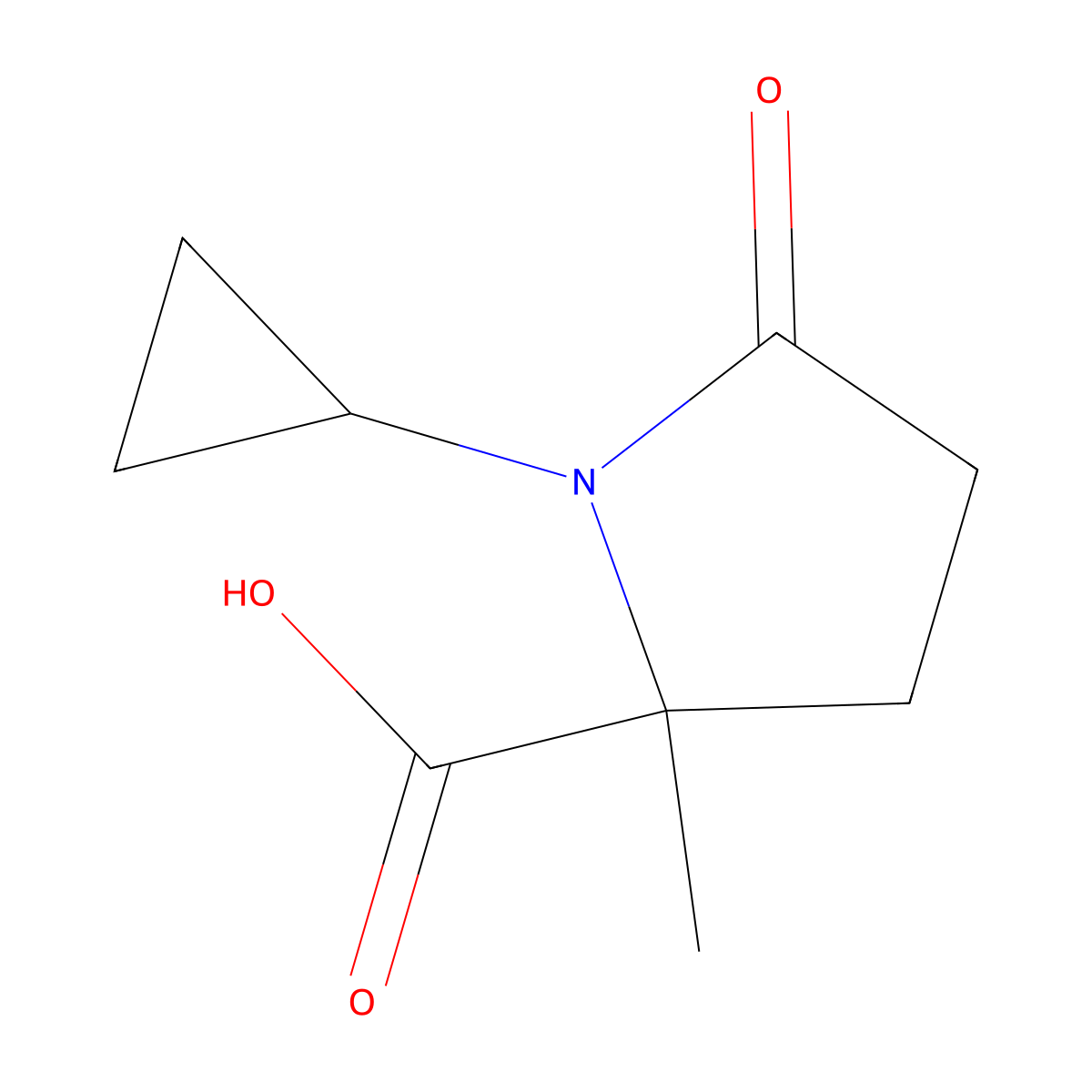 1-Cyclopropyl-2-methyl-5-oxopyrrolidine-2-carboxylic acid molecular structure, CAS 1935343-60-4