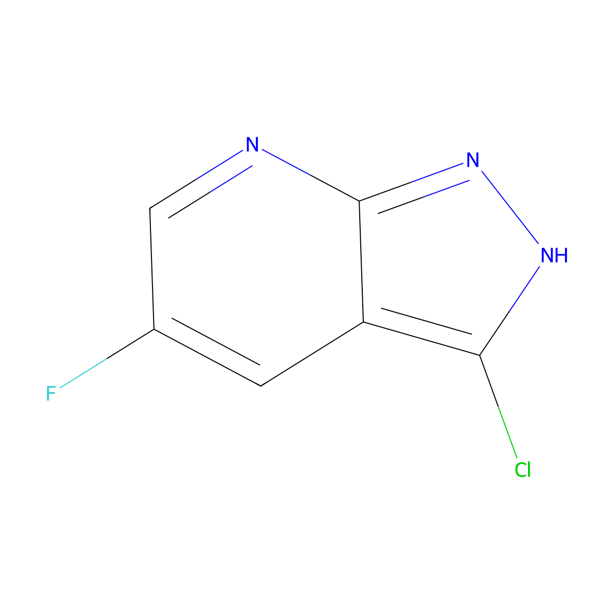 3-chloro-5-fluoro-1H-pyrazolo[3,4-b]pyridine molecular structure, CAS 1935343-92-2