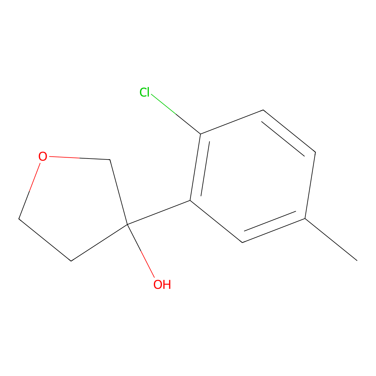 3-(2-Chloro-5-methylphenyl)tetrahydro-3-furanol molecular structure, CAS 1935344-85-6