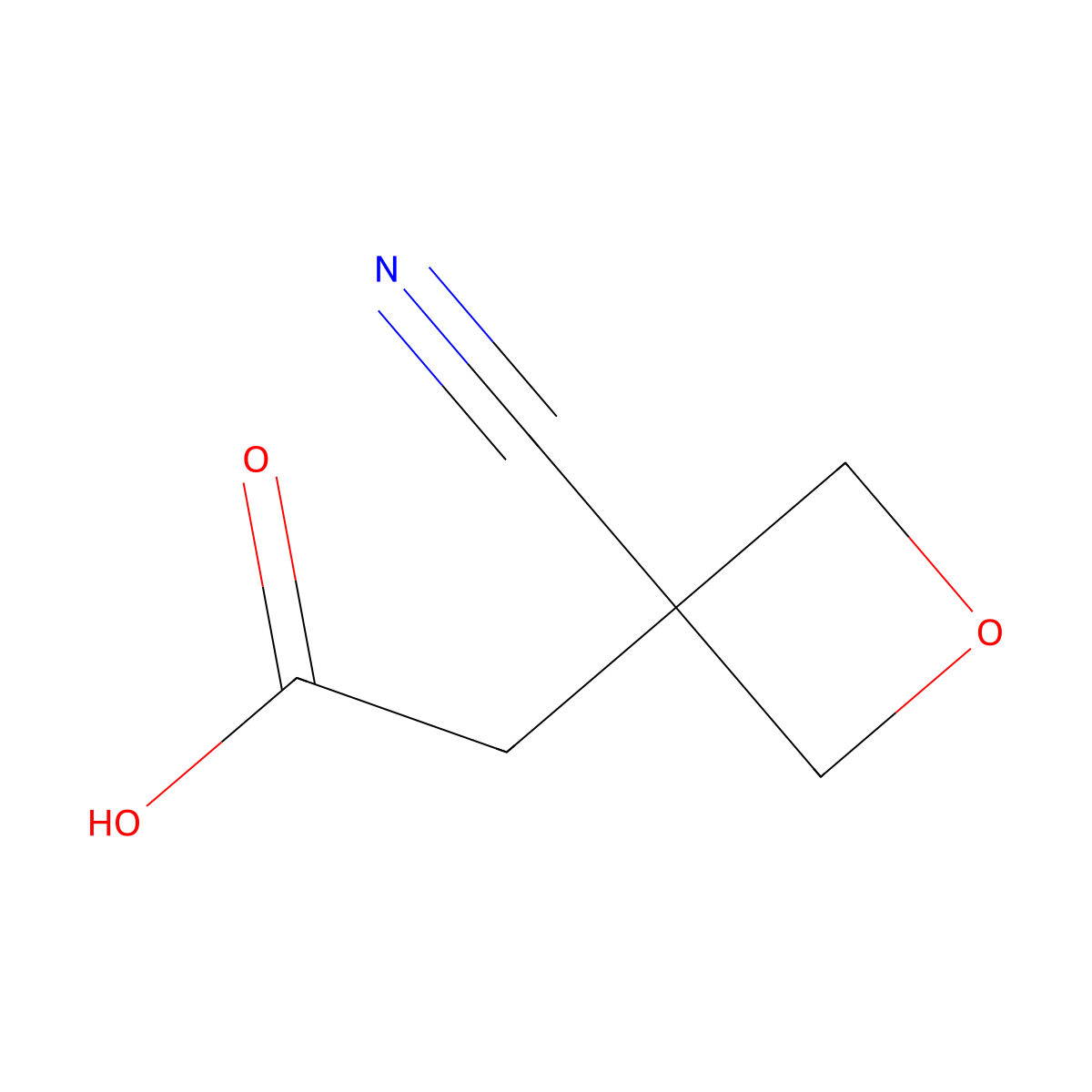 (3-Cyano-oxetan-3-yl)-acetic acid molecular structure, CAS 1935344-87-8