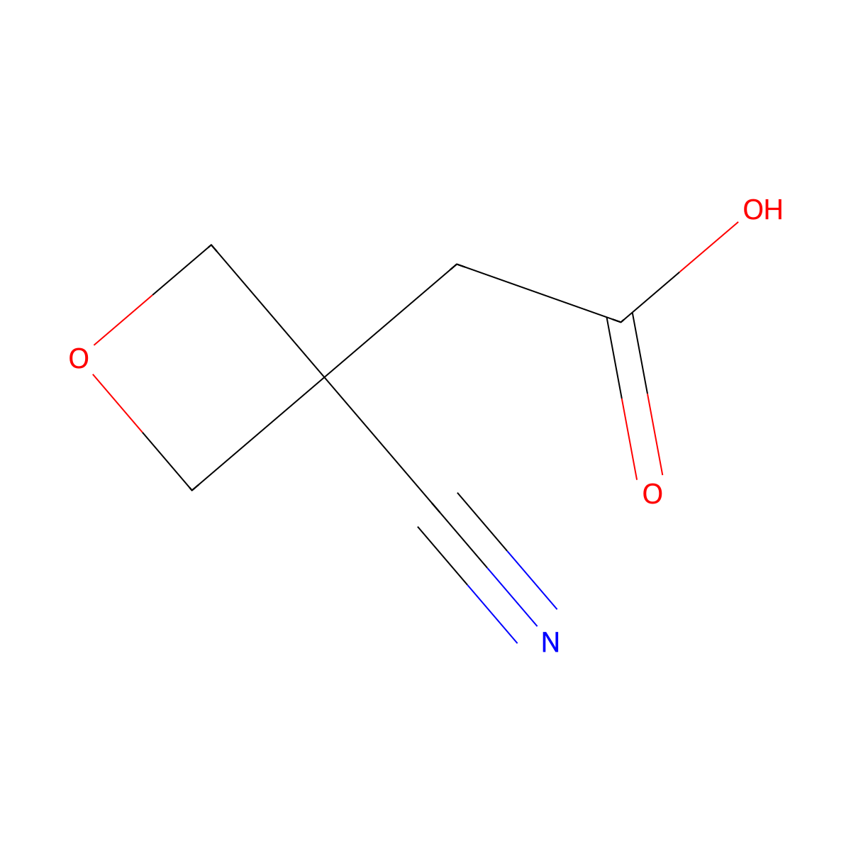 (3-Cyano-oxetan-3-yl)-acetic acid molecular structure, CAS 1935344-87-8