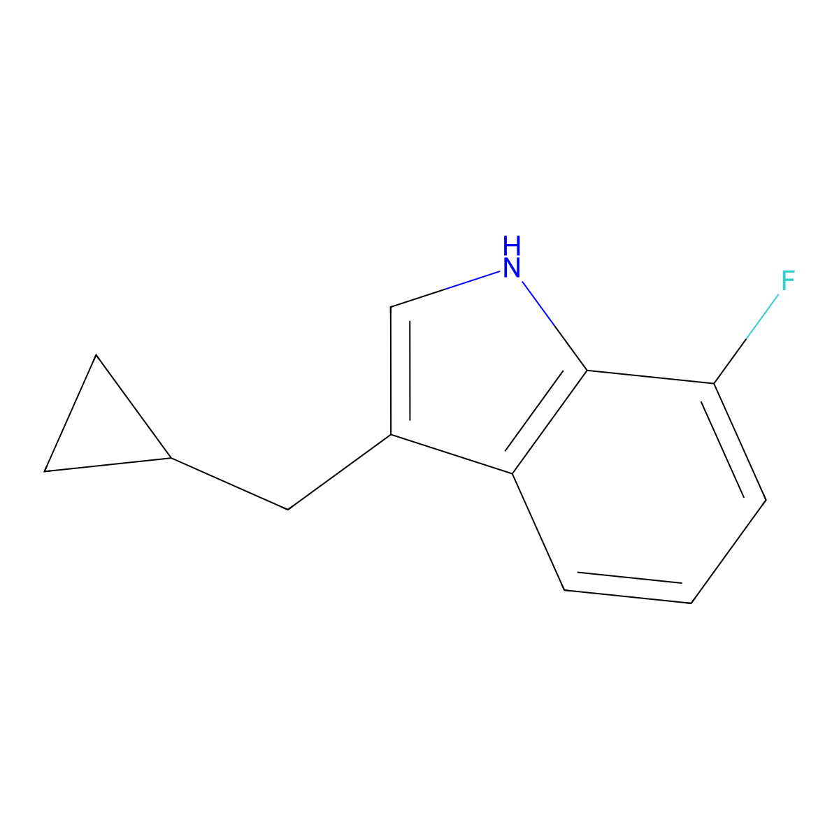 3-(Cyclopropylmethyl)-7-fluoro-1H-indole molecular structure, CAS 1935346-09-0