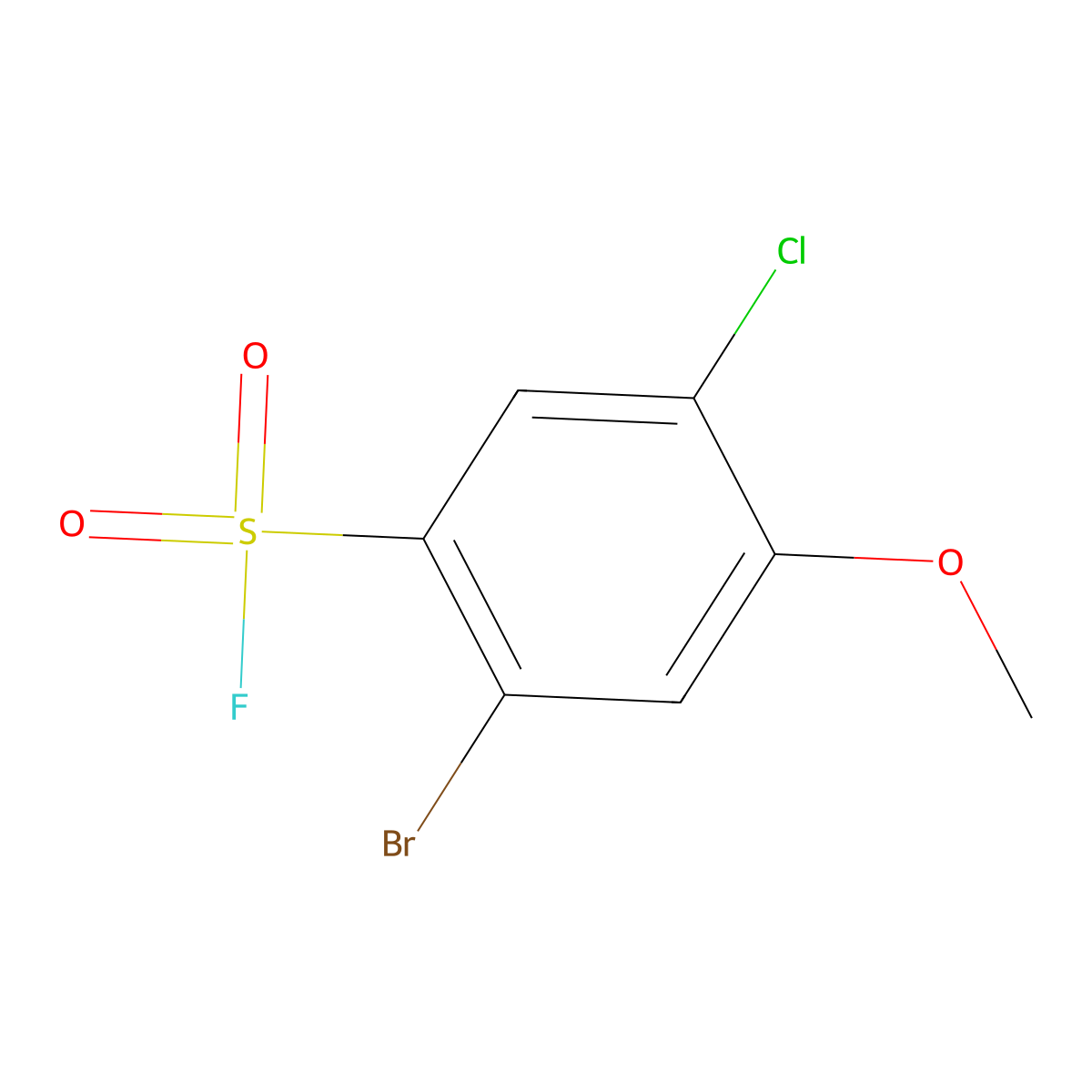 2-Bromo-5-chloro-4-methoxybenzene-1-sulfonyl fluoride molecular structure, CAS 1935346-84-1