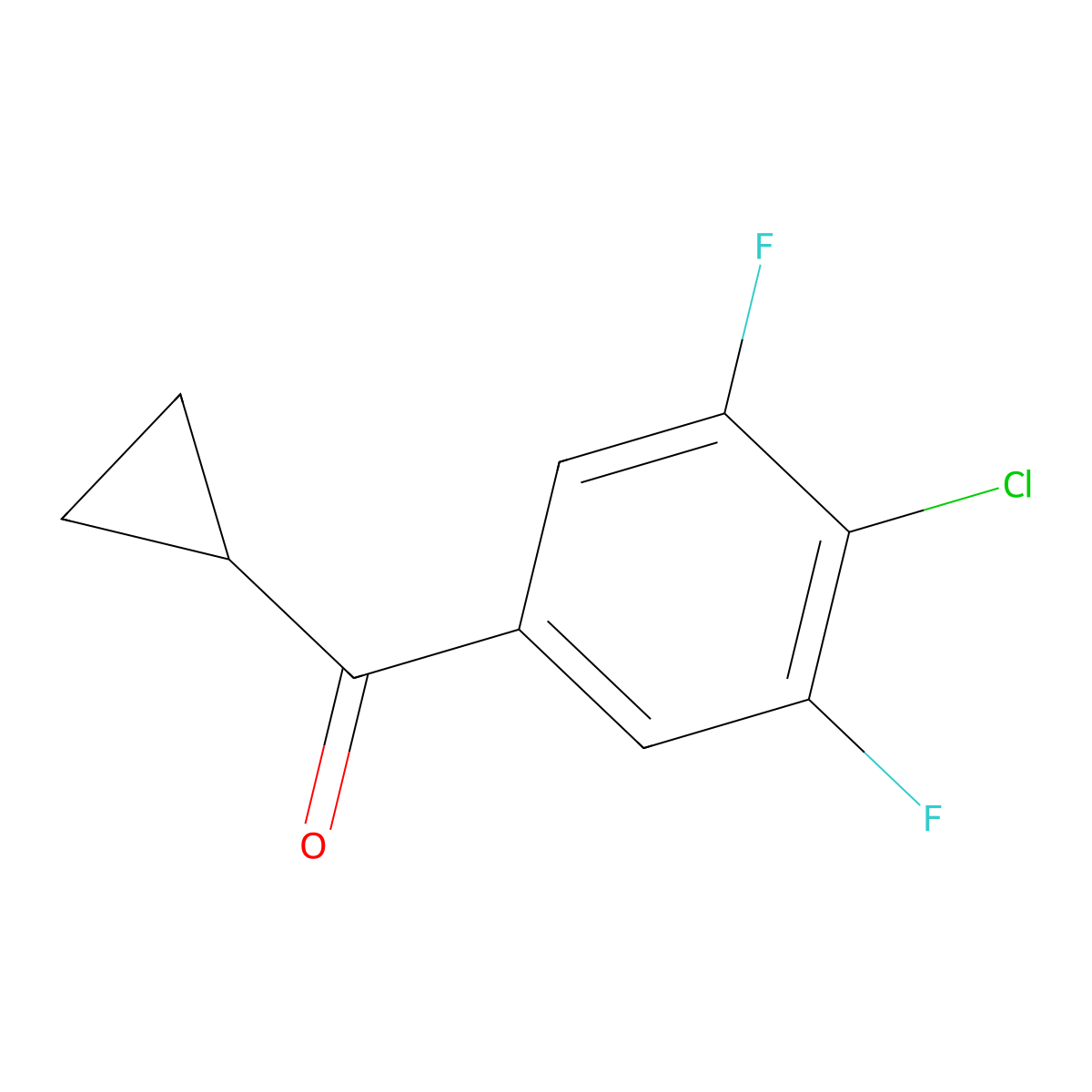 (4-Chloro-3,5-difluorophenyl)(cyclopropyl)methanone molecular structure, CAS 1935348-11-0