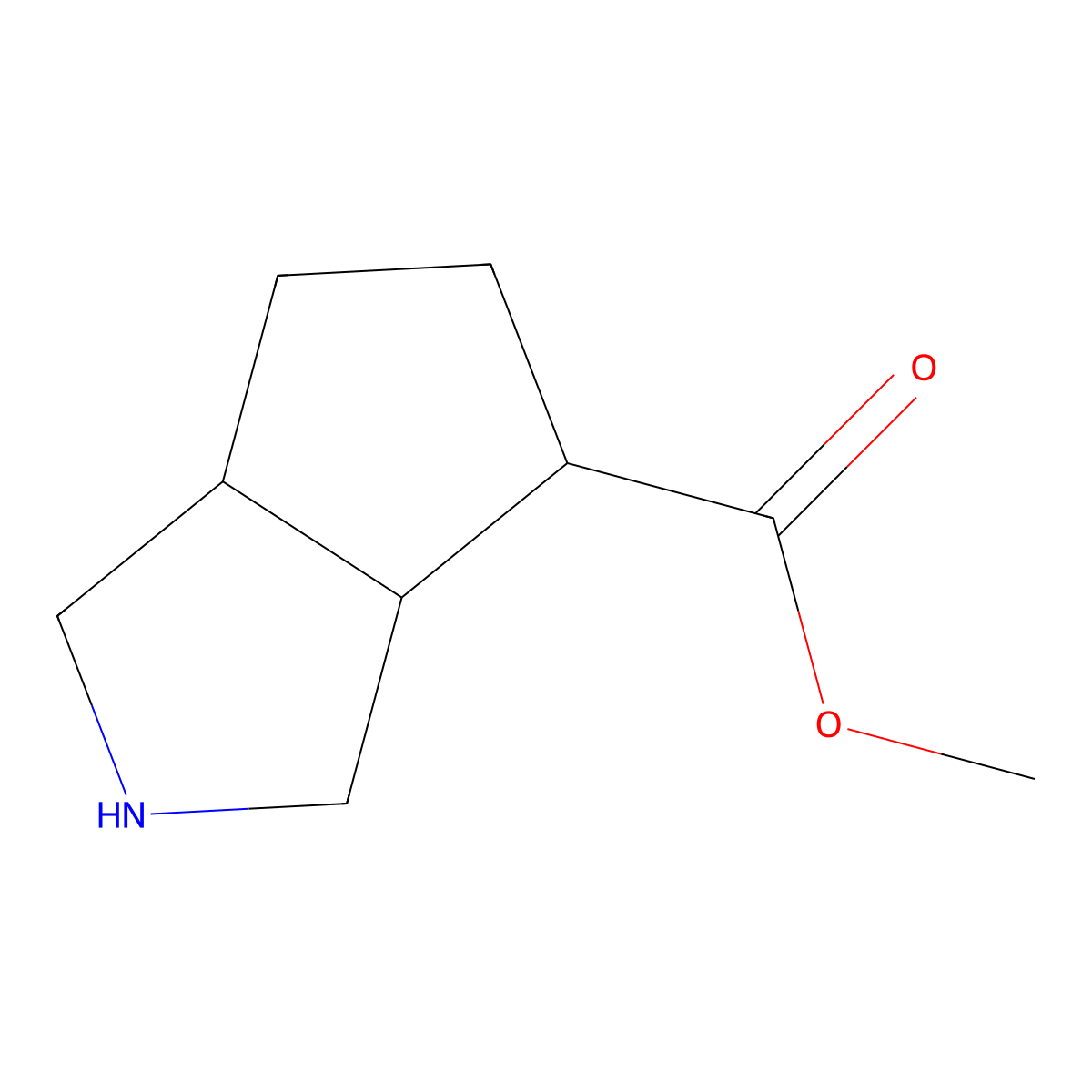 Methyl octahydrocyclopenta[c]pyrrole-4-carboxylate molecular structure, CAS 1935348-83-6