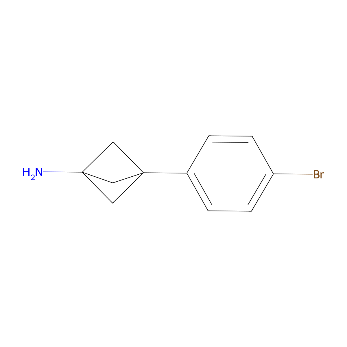 3-(4-Bromophenyl)bicyclo[1.1.1]pentan-1-amine molecular structure, CAS 1935352-56-9