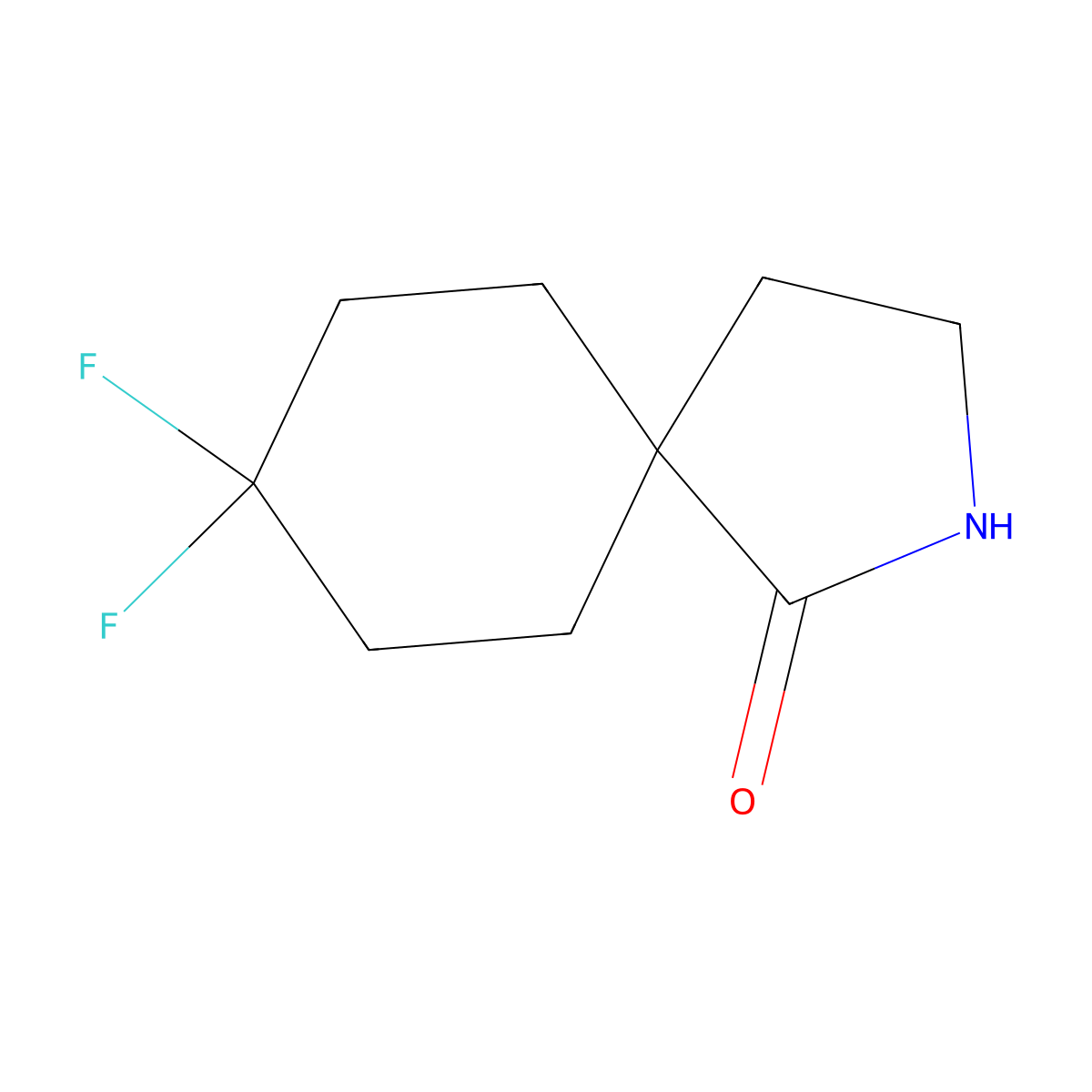 8,8-Difluoro-2-azaspiro[4.5]decan-1-one molecular structure, CAS 1935355-06-8