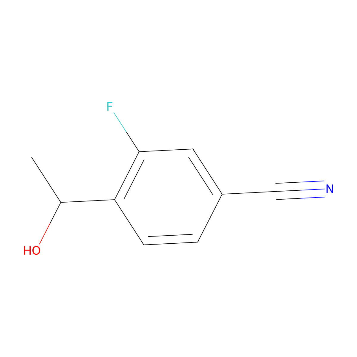 3-Fluoro-4-(1-hydroxyethyl)benzonitrile molecular structure, CAS 1935355-55-7