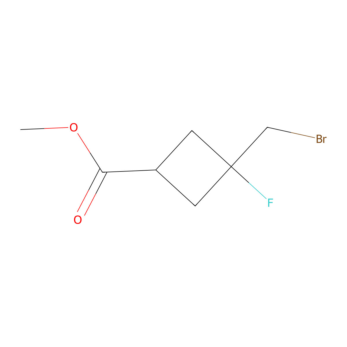 Methyl 3-(bromomethyl)-3-fluorocyclobutane-1-carboxylate molecular structure, CAS 1935356-92-5