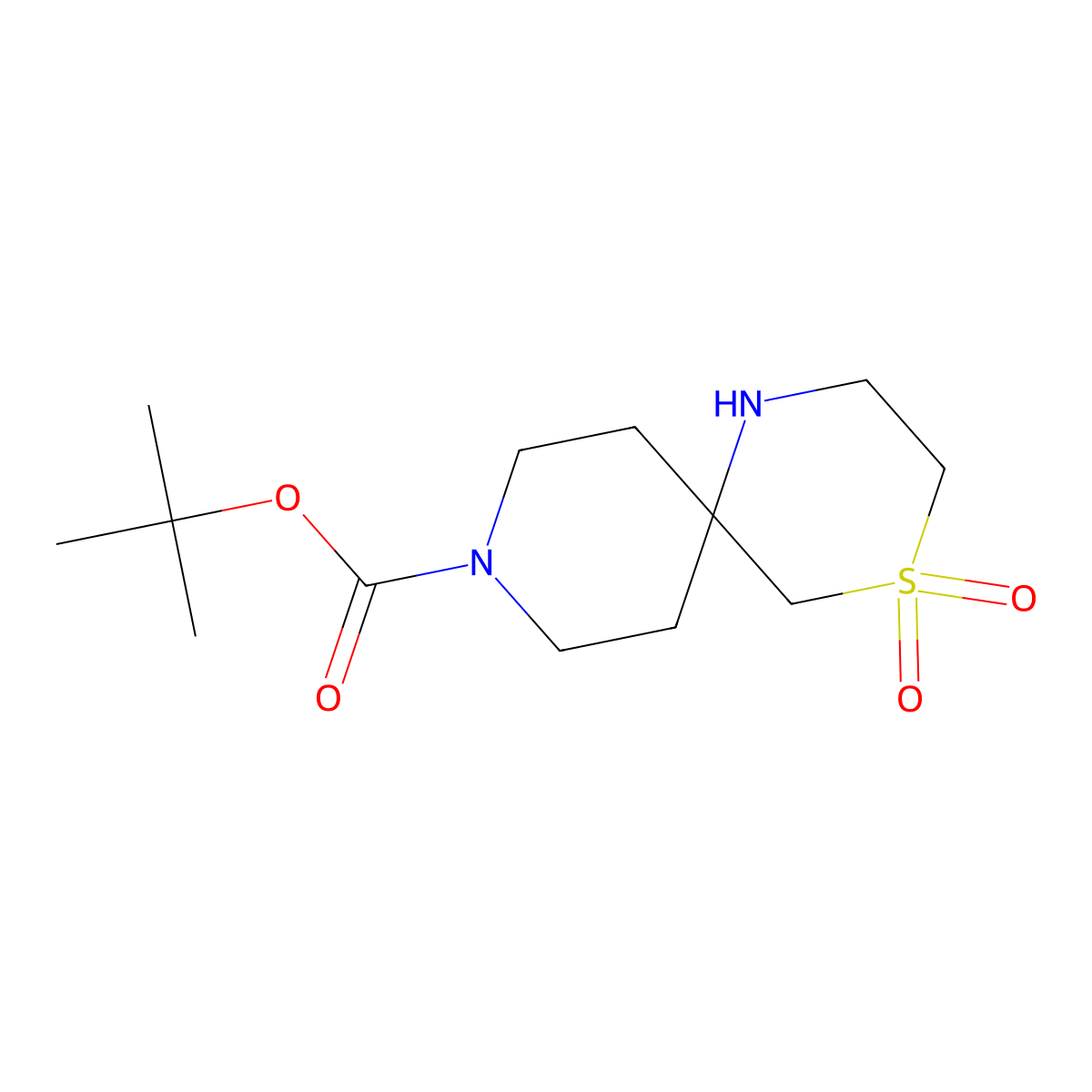 Tert-butyl 4,4-dioxo-4lambda6-thia-1,9-diazaspiro[5.5]undecane-9-carboxylate molecular structure, CAS 1935364-49-0