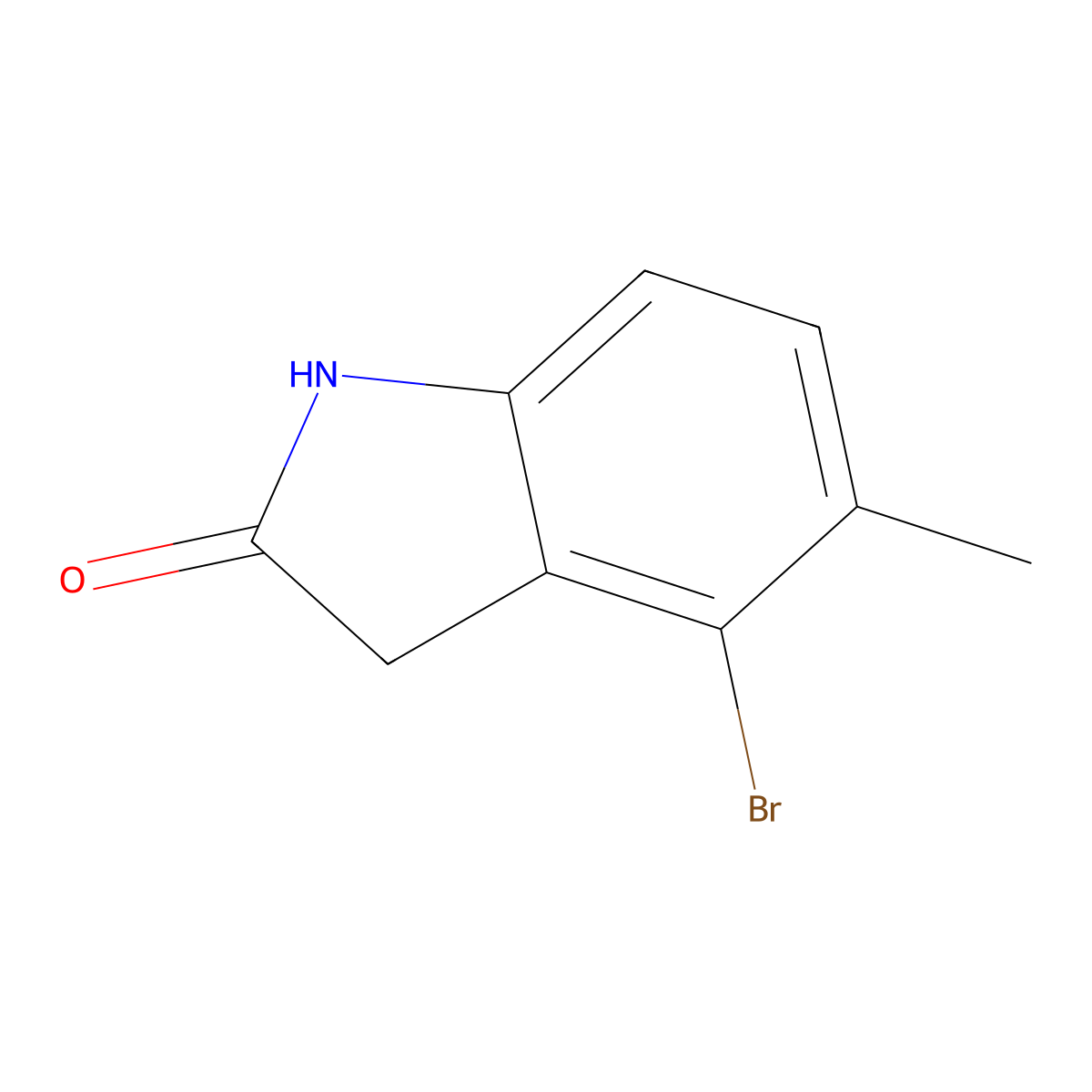 4-bromo-5-methyl-2,3-dihydro-1H-indol-2-one molecular structure, CAS 1935366-54-3
